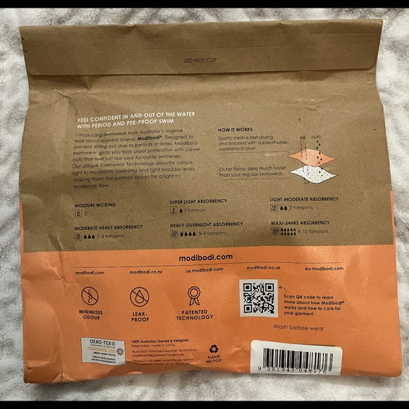 NEW UNOPENED Modibodi Recycled Swimwear One-Shoulder One Piece - Picture 2 of 2